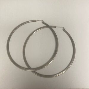 Silver Lila Rice hoops 3 inch diameter
